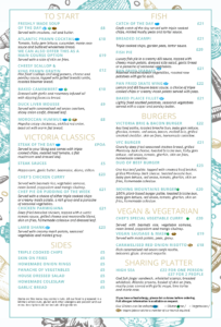 Hotel Victoria Main Menu 2025